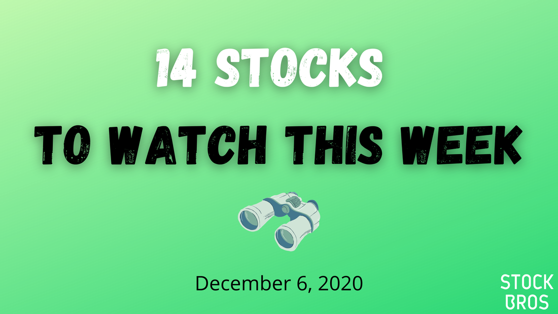 14 Stocks to Watch This Week - December 6, 2020, Stock Watch List