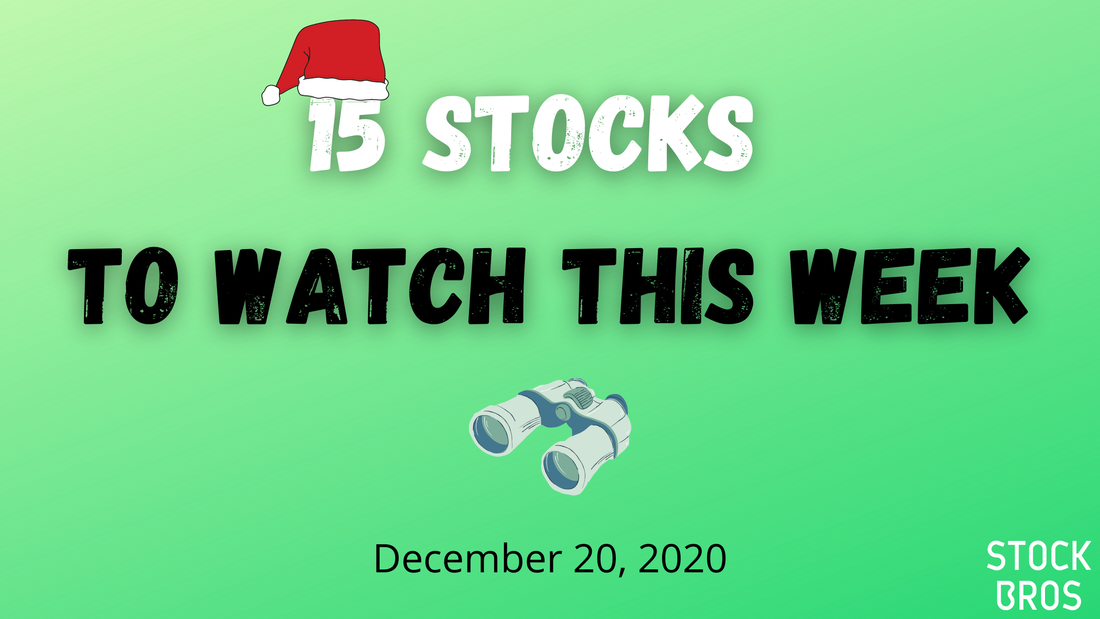 15 Stocks to Watch This Week - December 20, 2020 Watch List